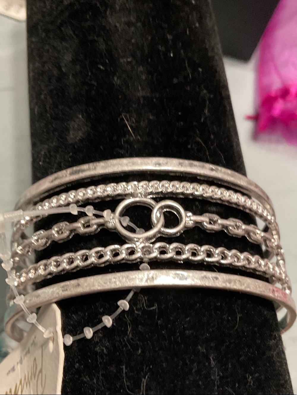 Layered Silver-Tone Multi-Chain Bracelet